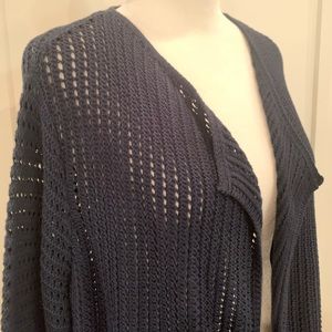 NWT J. Jill Navy Open Weave Cardigan